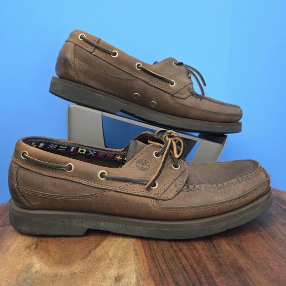 Timberland Echo Bay Top-Sider Deck Boat Shoes Men’s 11M Brown Nubuck #71024 - Picture 2 of 9